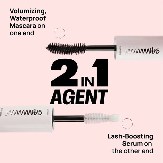 DOUBLE TAKE: Lash Boosting Care Serum + Volumizing Mascara