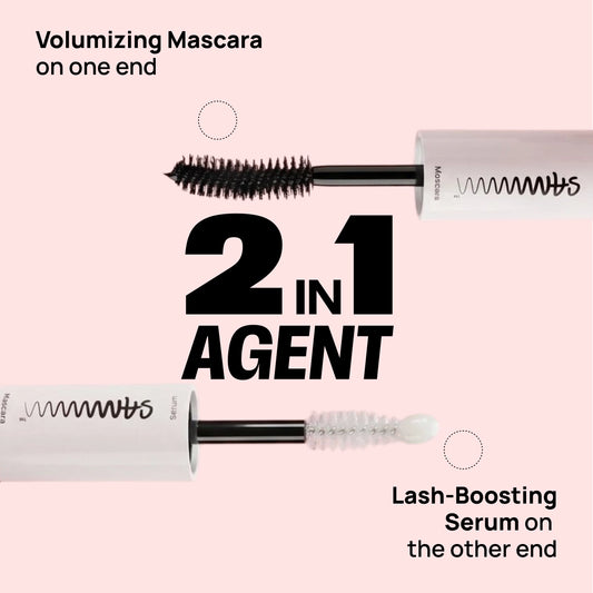 DOUBLE TAKE: Lash Boosting Care Serum + Volumizing Mascara