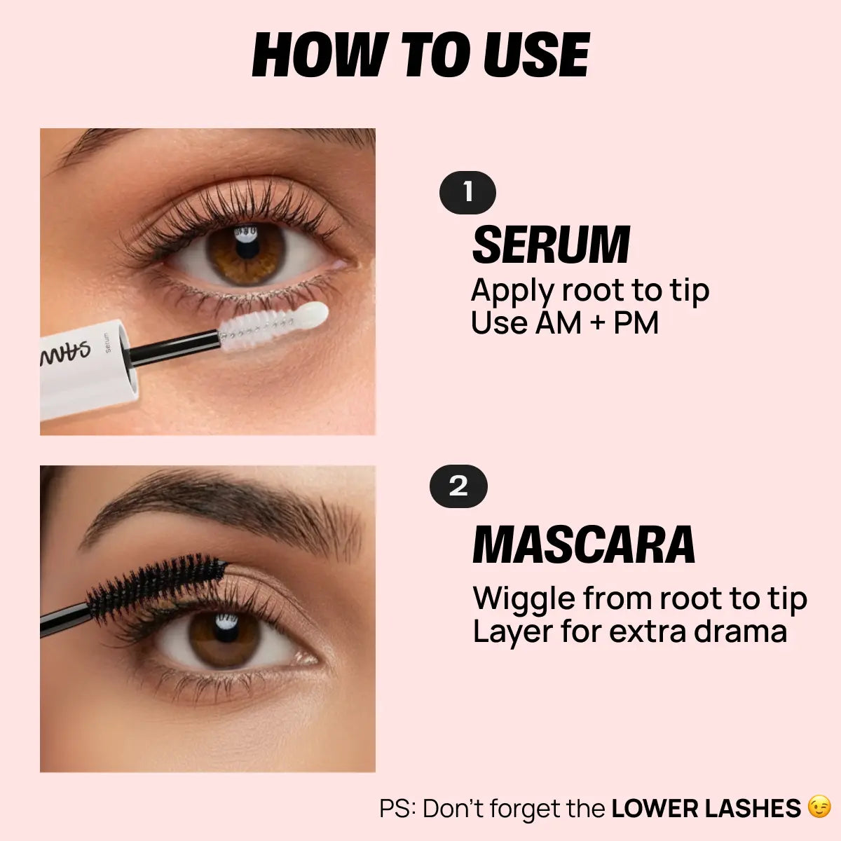 DOUBLE TAKE Lash Boosting Care Serum + Volumizing Masca